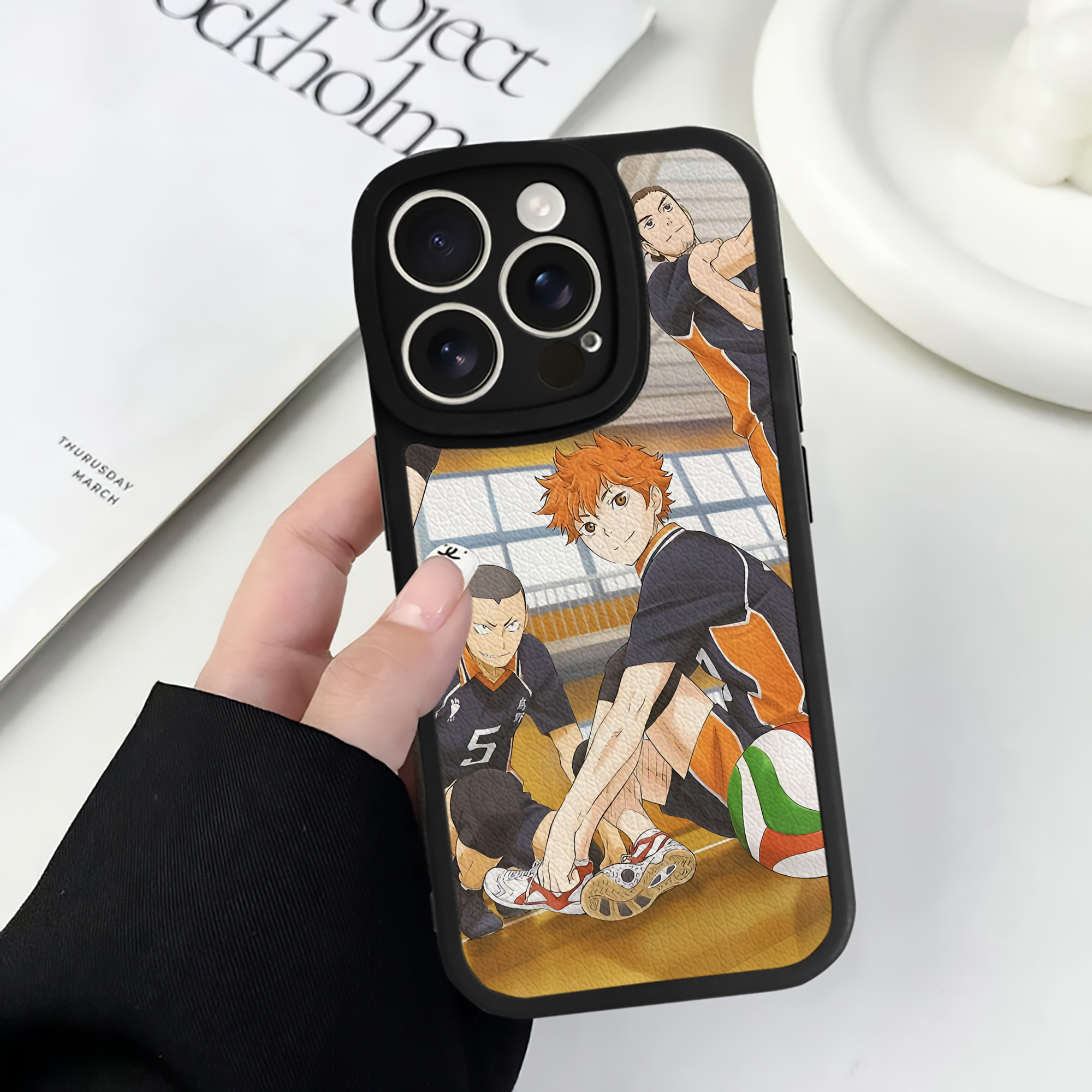 （画像用） ハイキュー!! Haikyu!! 【iPhone 16シリーズ対応】シリコンスマホケース（レザー調） 材質：シリコン